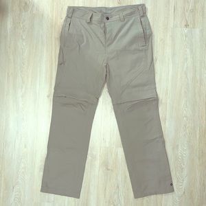 Tan Columbia 34/32 Zip-Off Hiking Pants